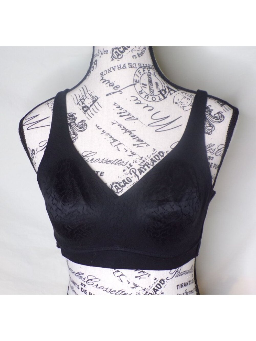 🆕WACOAL Inside Job Full Unpadded Wireless Bra 34C Black #852345 - Picture 6 of 8